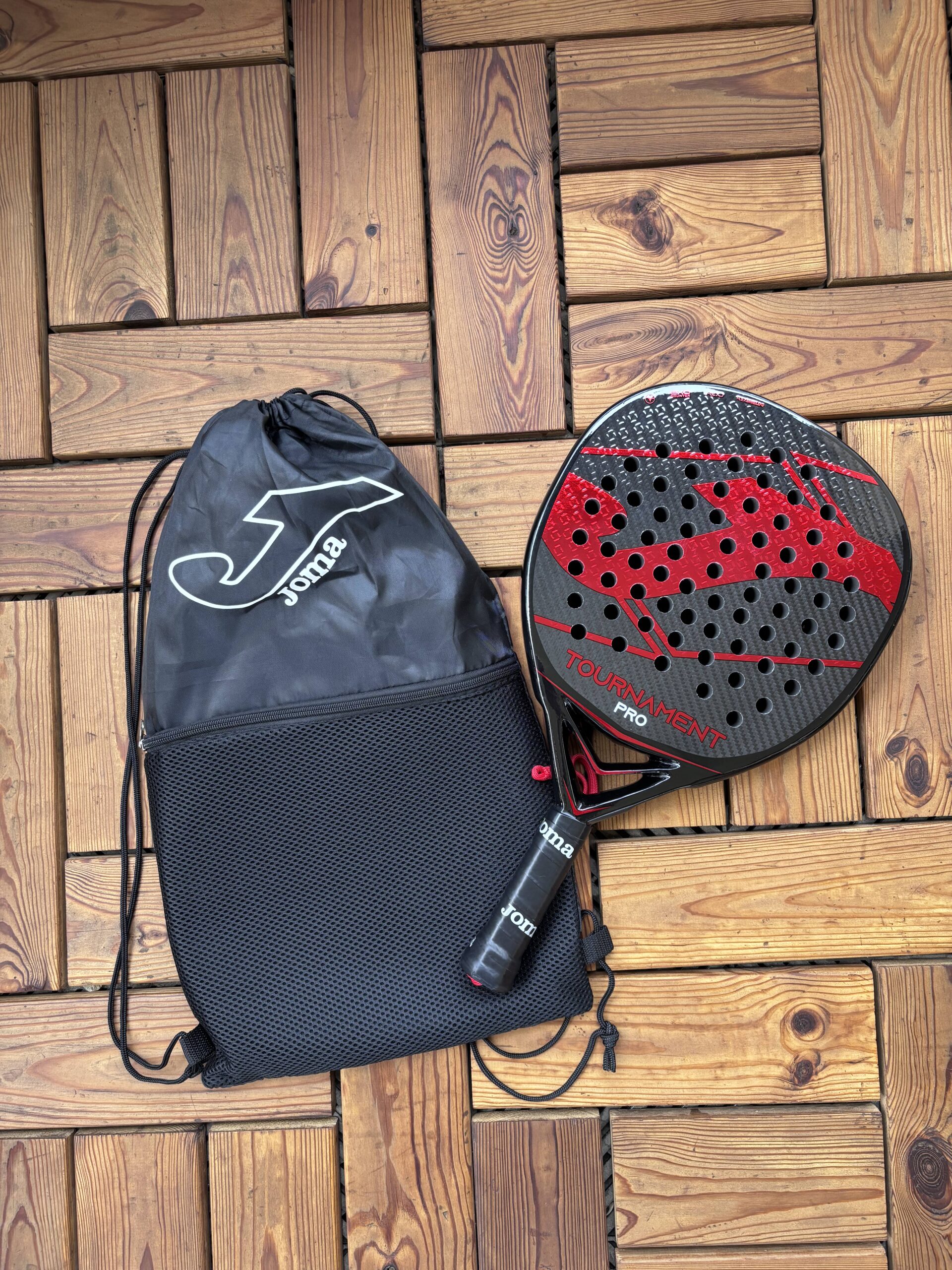 راکت پدل برند جوما مدل Padel racket TOURNAMENT PRO black red 2025 - Image 3