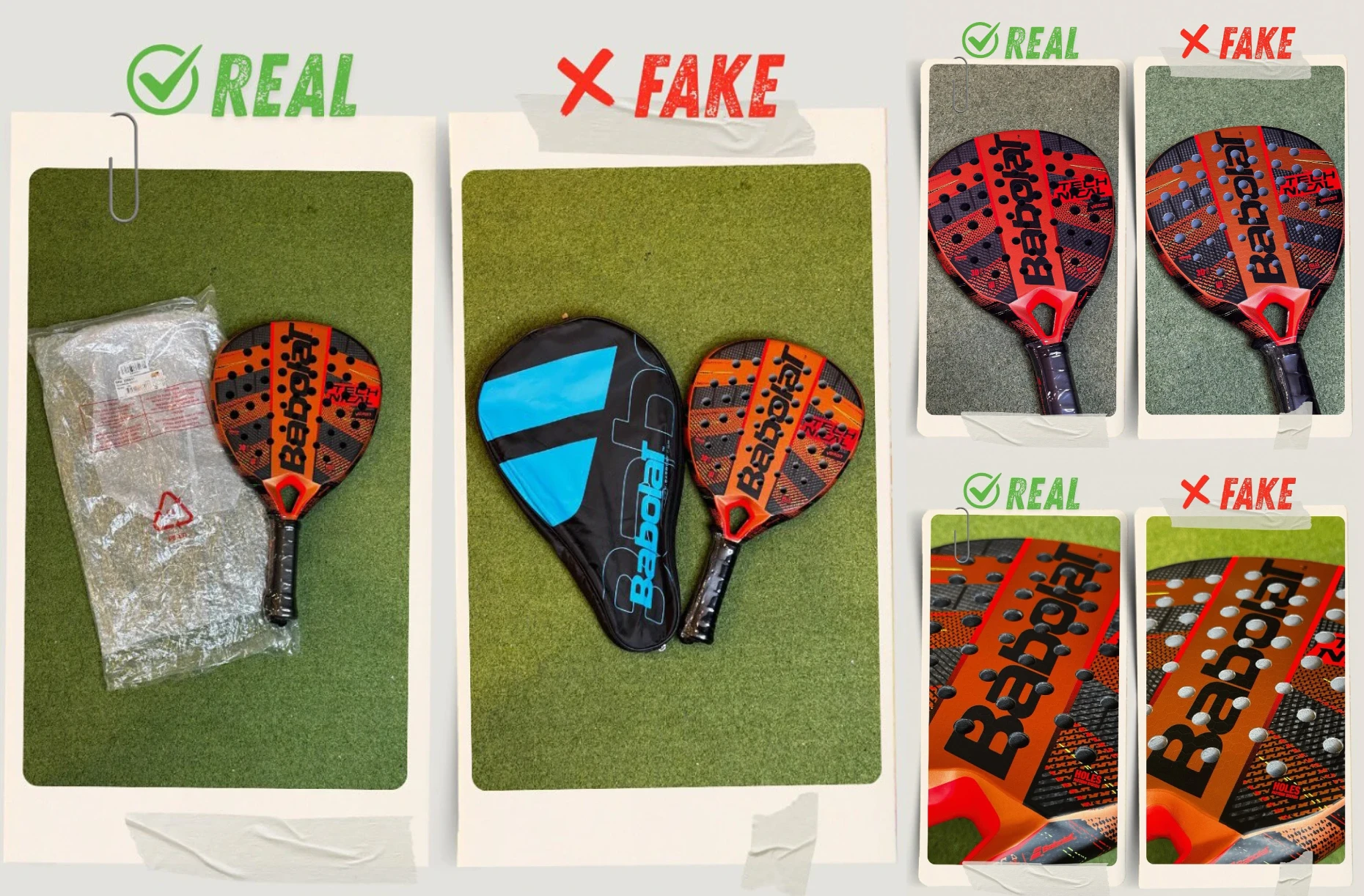 تفاوت راکت پدل بابولات اصل و فیک